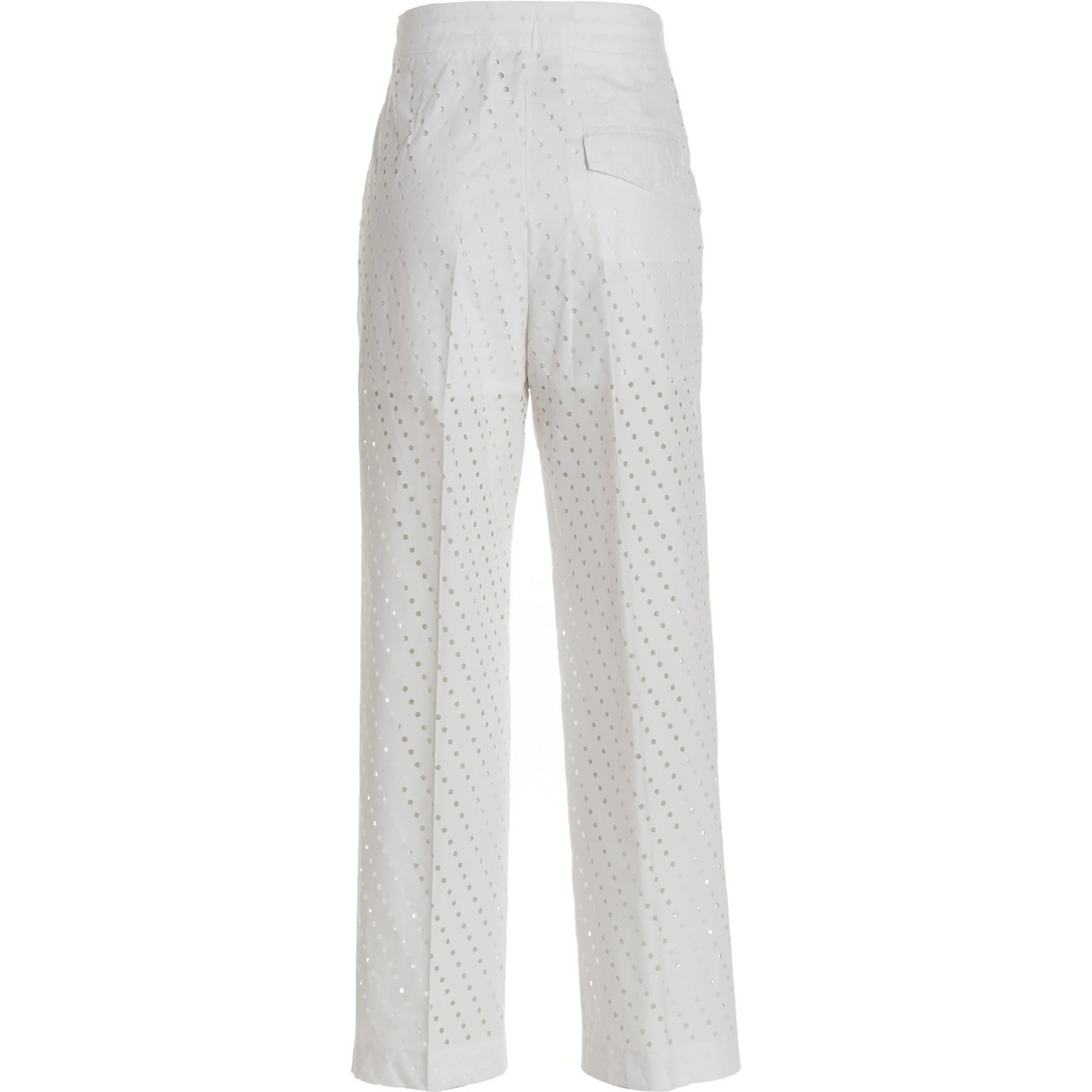 White Cotton Casual Pants