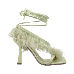 Bicolor Viscose Stiletto Heel Sandals