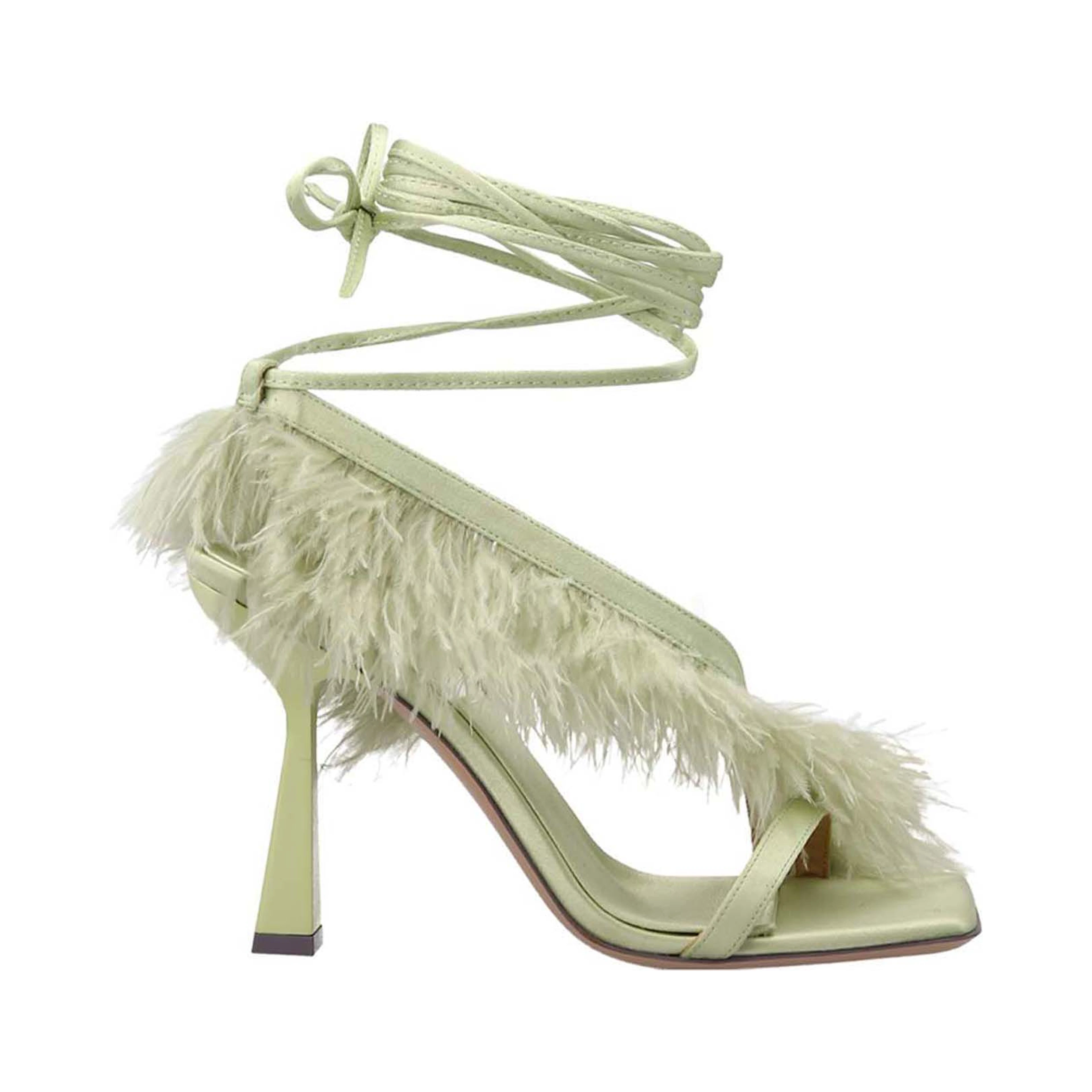 Bicolor Viscose Stiletto Heel Sandals