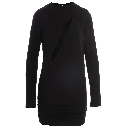 Black Viscose Short Dress