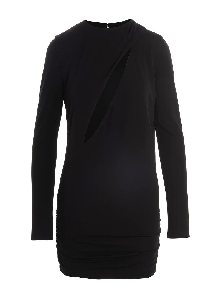Black Viscose Short Dress