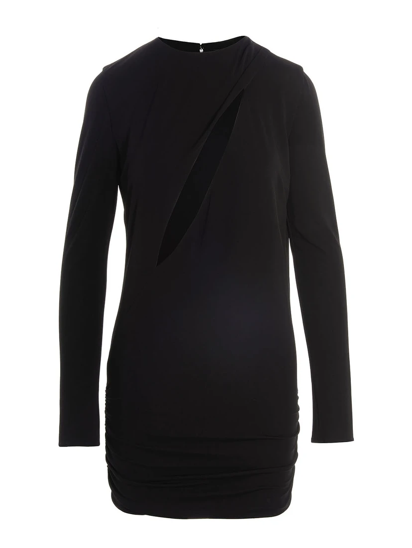 Black Viscose Short Dress