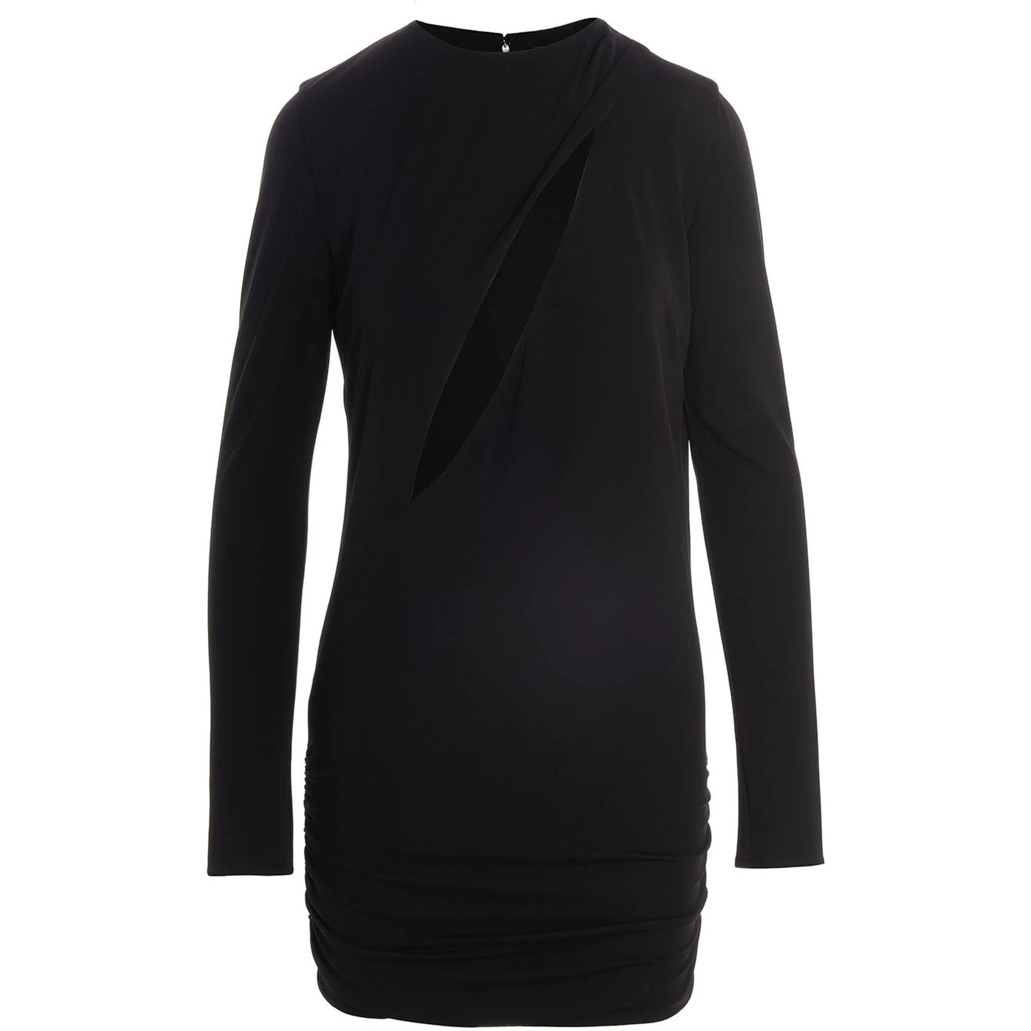 Black Viscose Short Dress