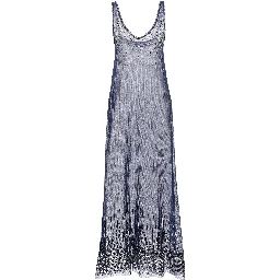 Blue Polyamide Long Dress