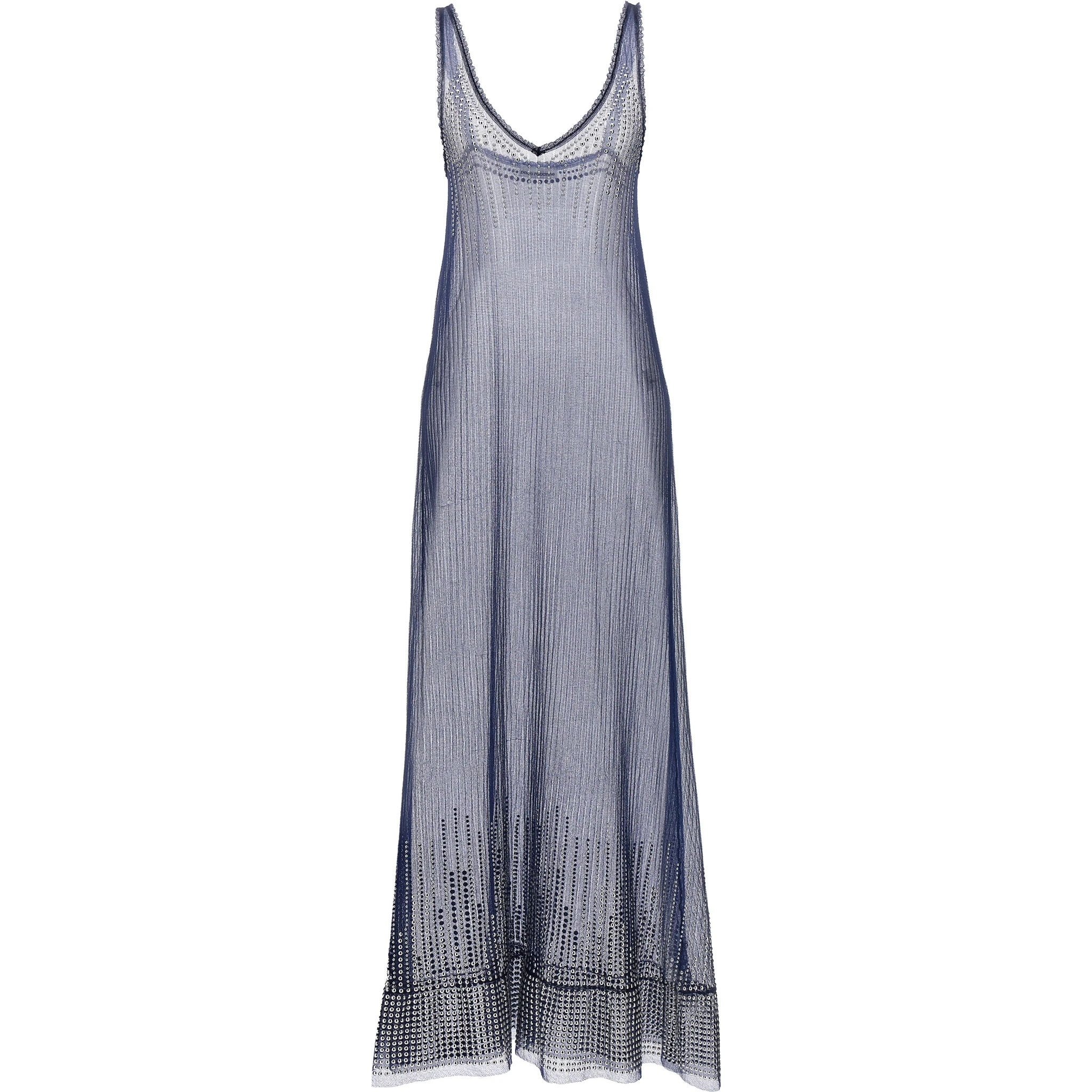 Blue Polyamide Long Dress