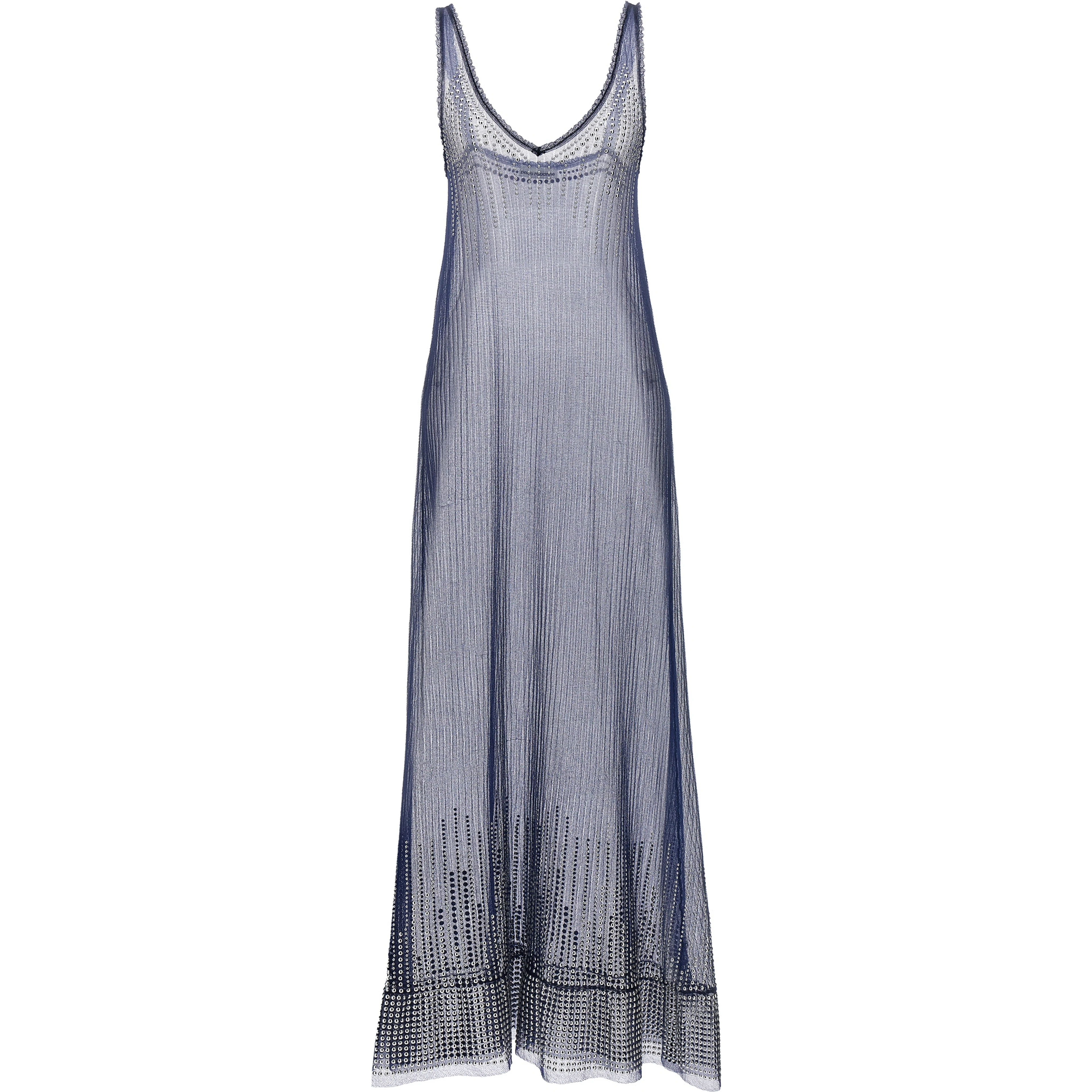 Blue Polyamide Long Dress
