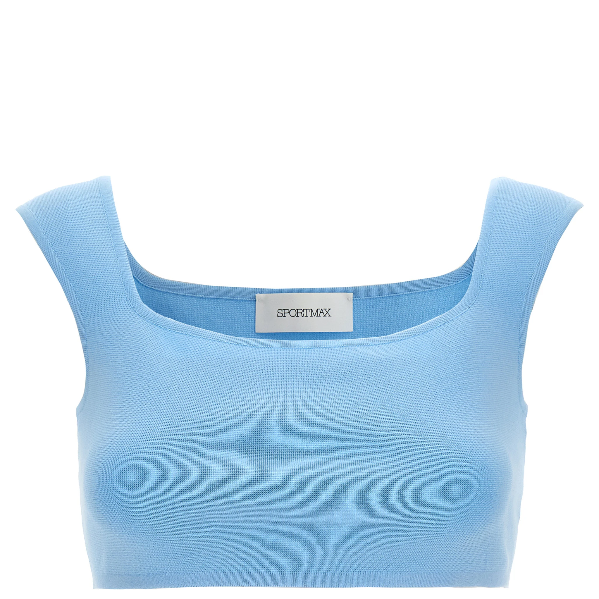 Blue Cotton Sleeveles T-Shirt