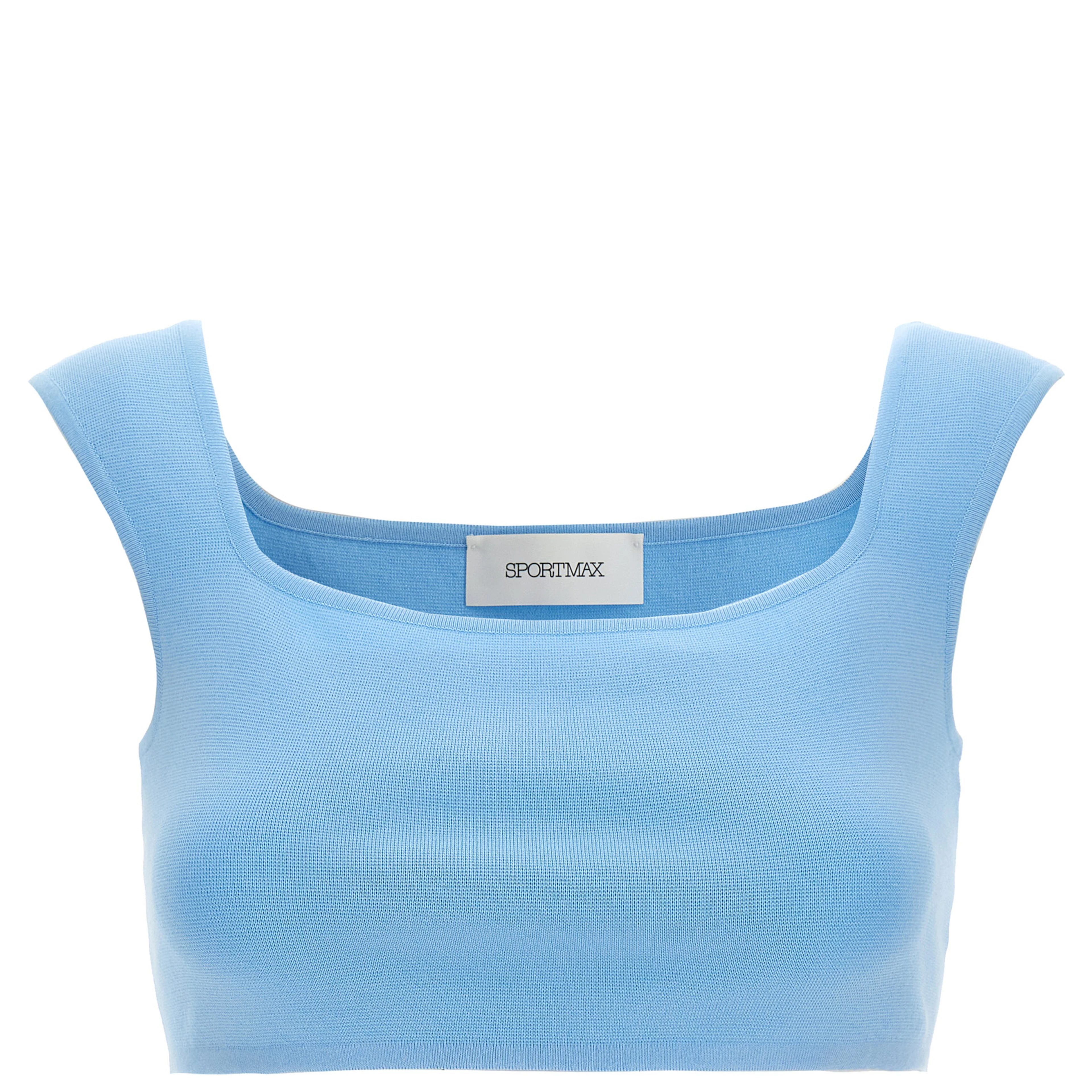 Blue Cotton Sleeveles T-Shirt