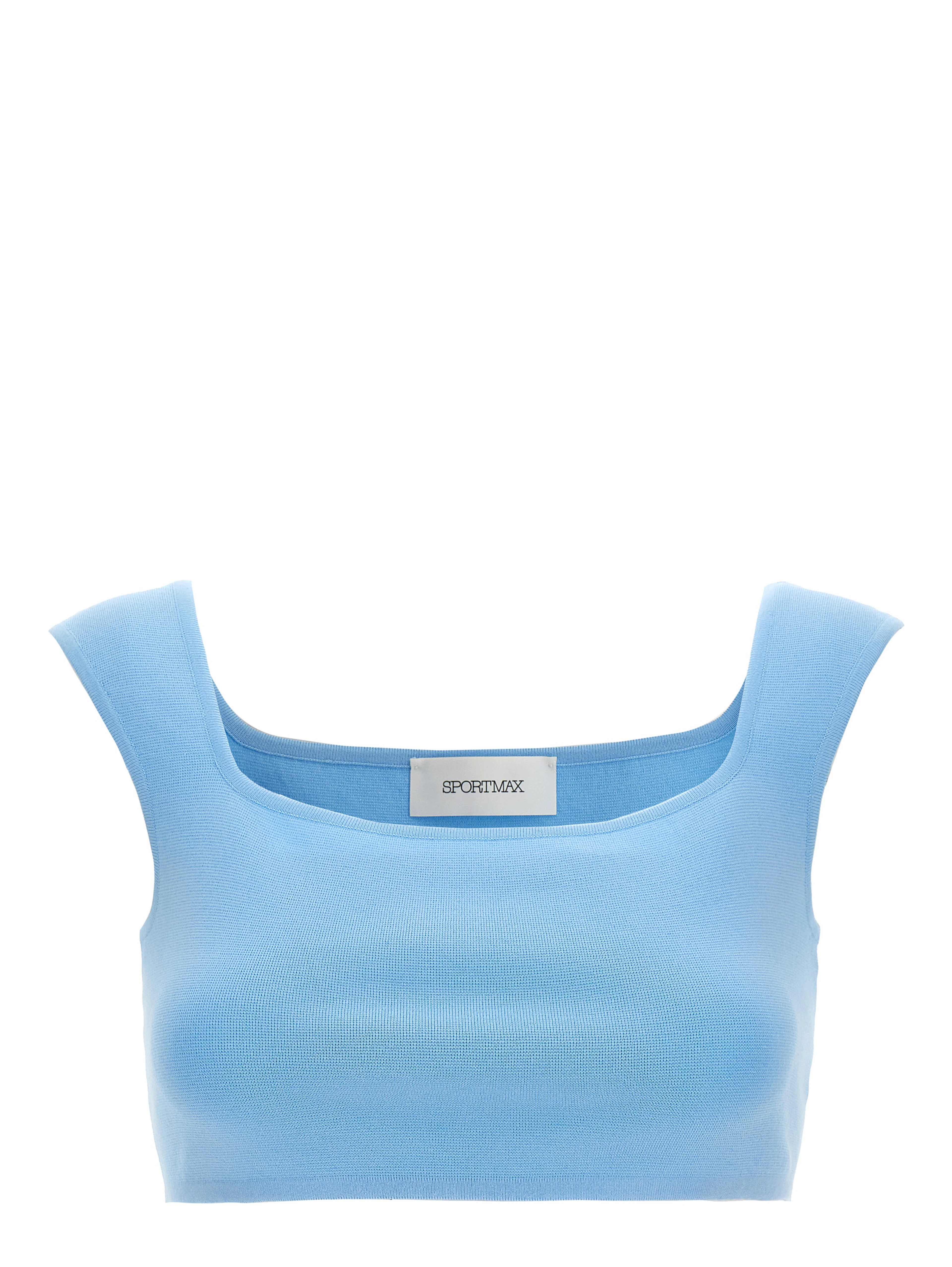 Blue Cotton Sleeveles T-Shirt