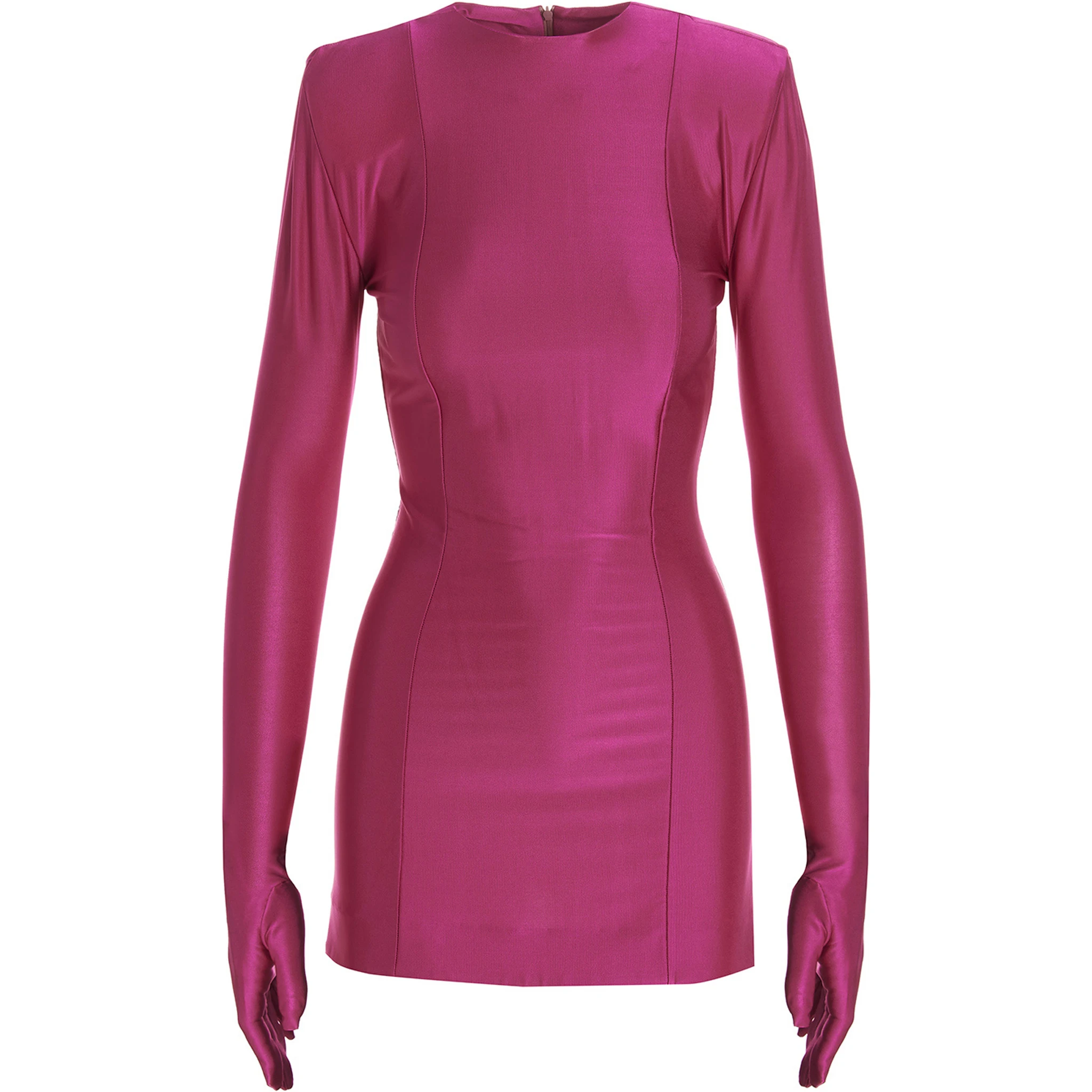 Fuchsia Viscose Short Dress