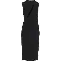 Black Acetate Midi Dress