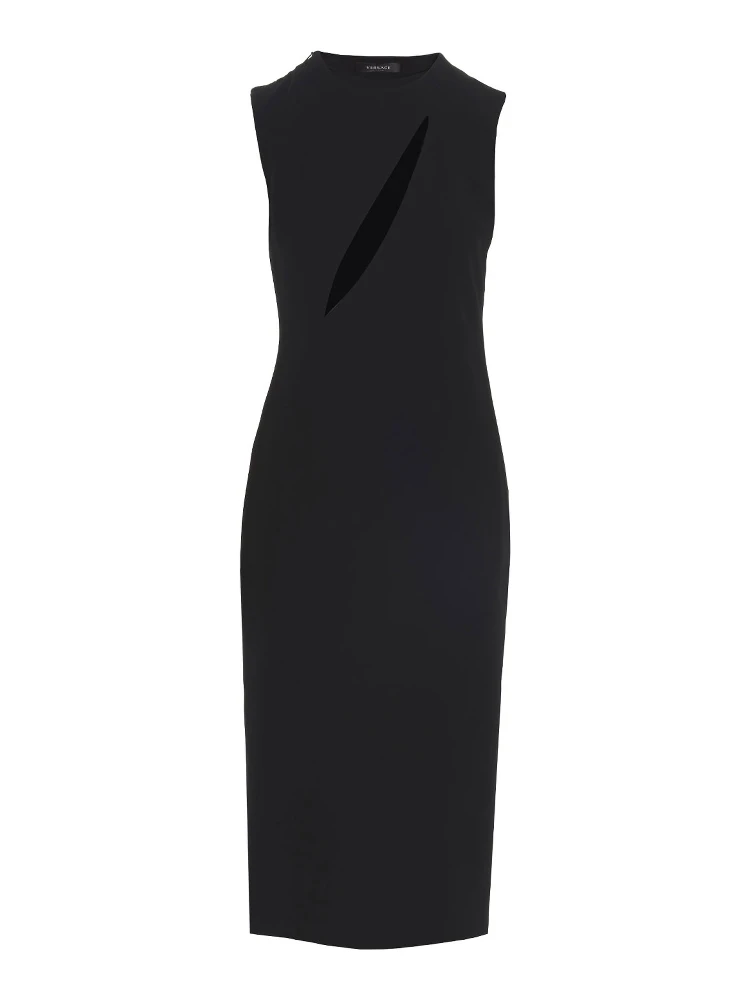 Black Acetate Midi Dress
