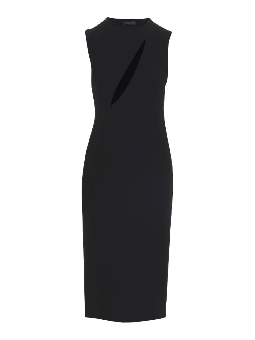 Black Acetate Midi Dress