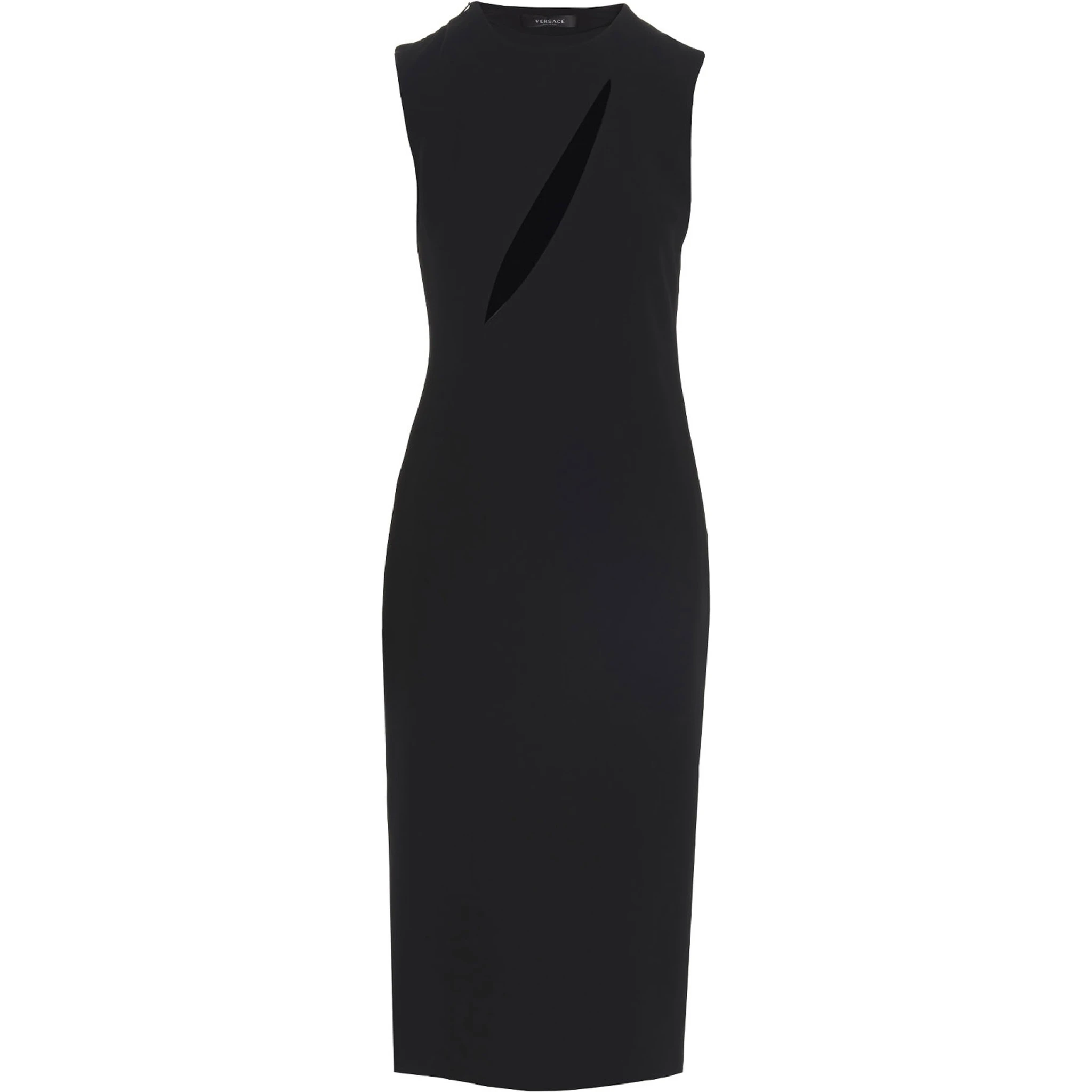Black Acetate Midi Dress