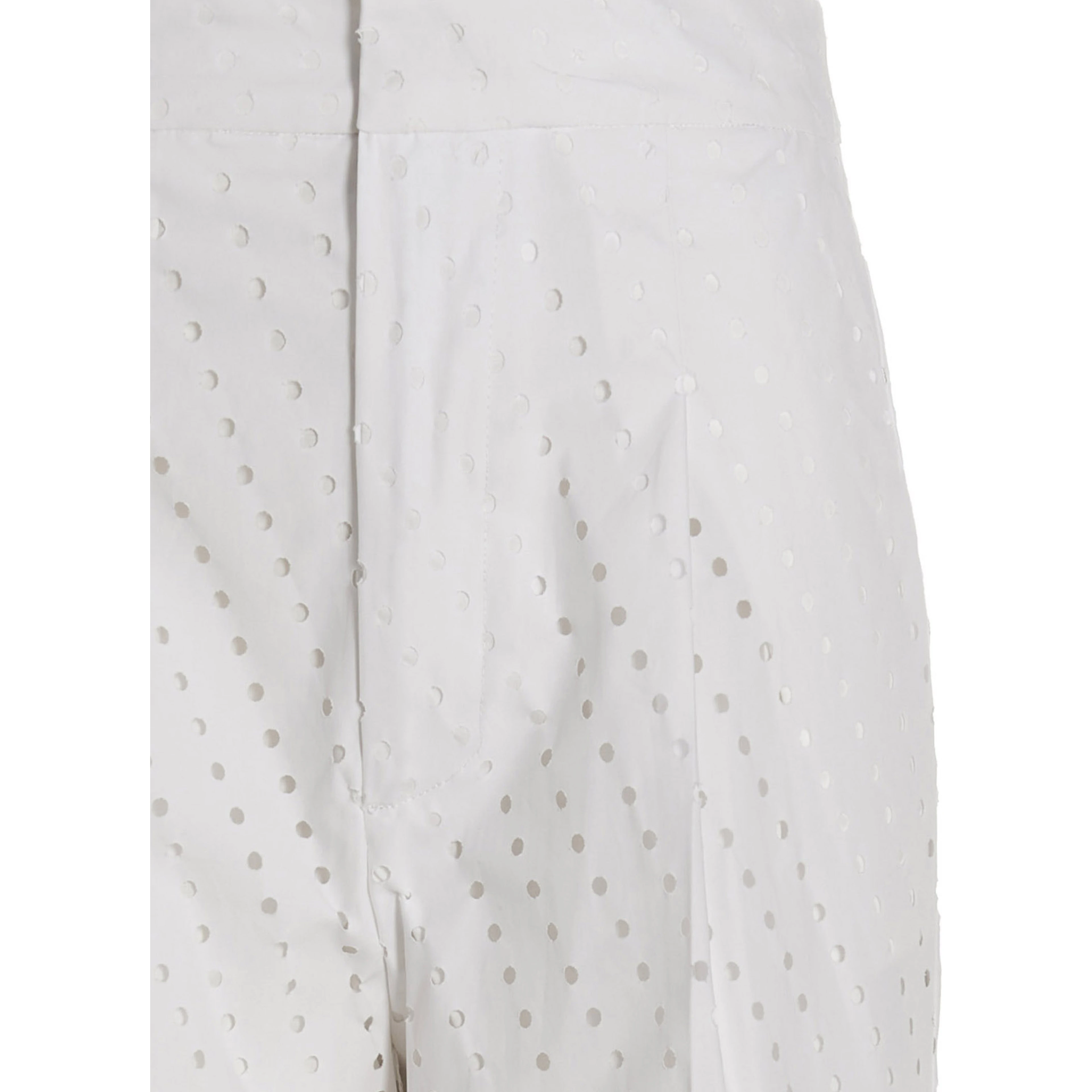 White Cotton Casual Pants
