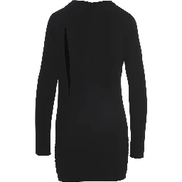 Black Viscose Short Dress