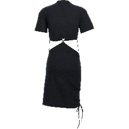 Black Cotton Midi Dress