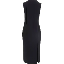 Black Acetate Midi Dress