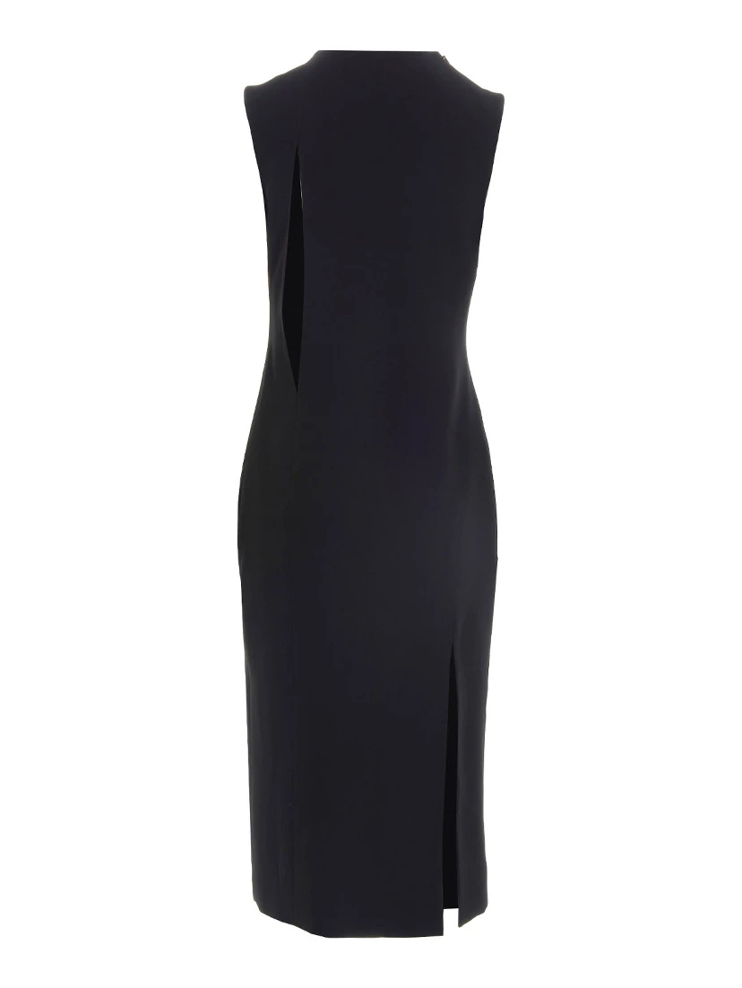 Black Acetate Midi Dress