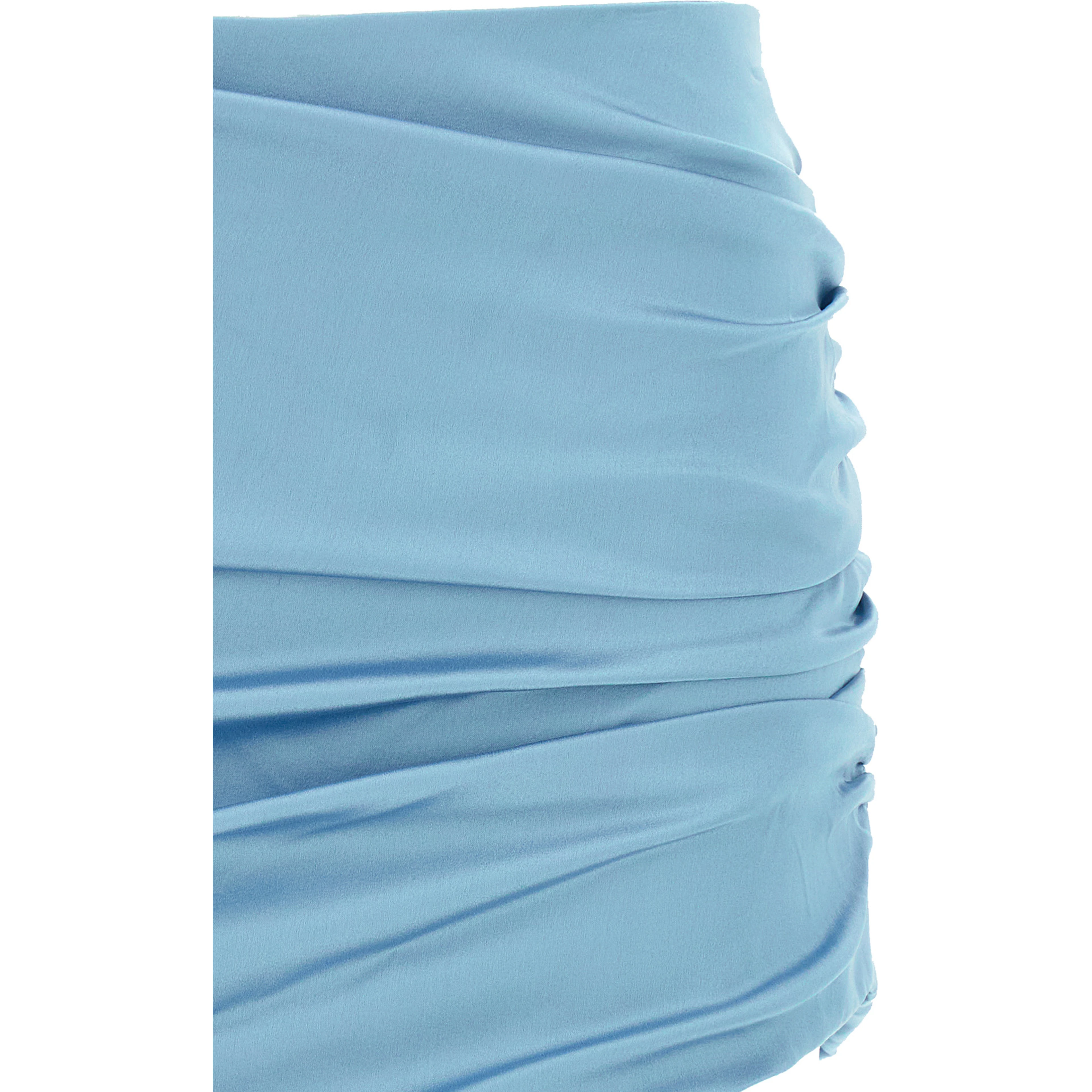 Blue Silk Long Skirt