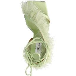 Bicolor Viscose Stiletto Heel Sandals