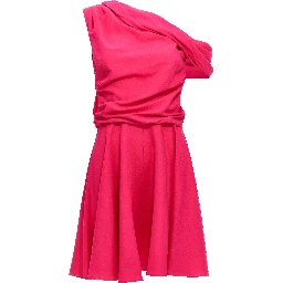 Fuchsia Viscose Short Dress
