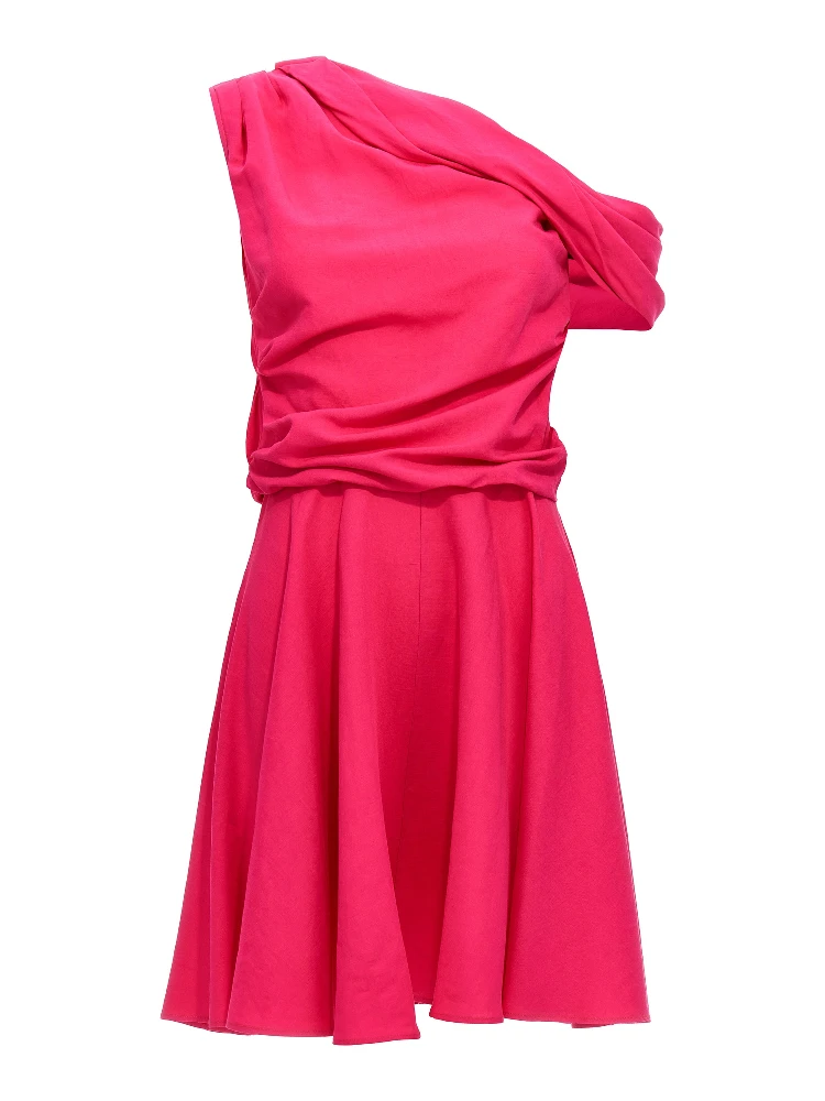 Fuchsia Viscose Short Dress