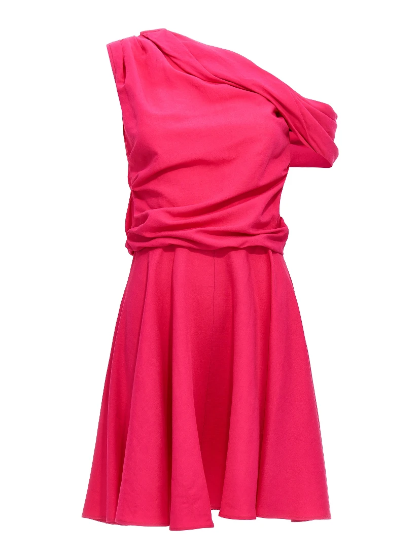 Fuchsia Viscose Short Dress