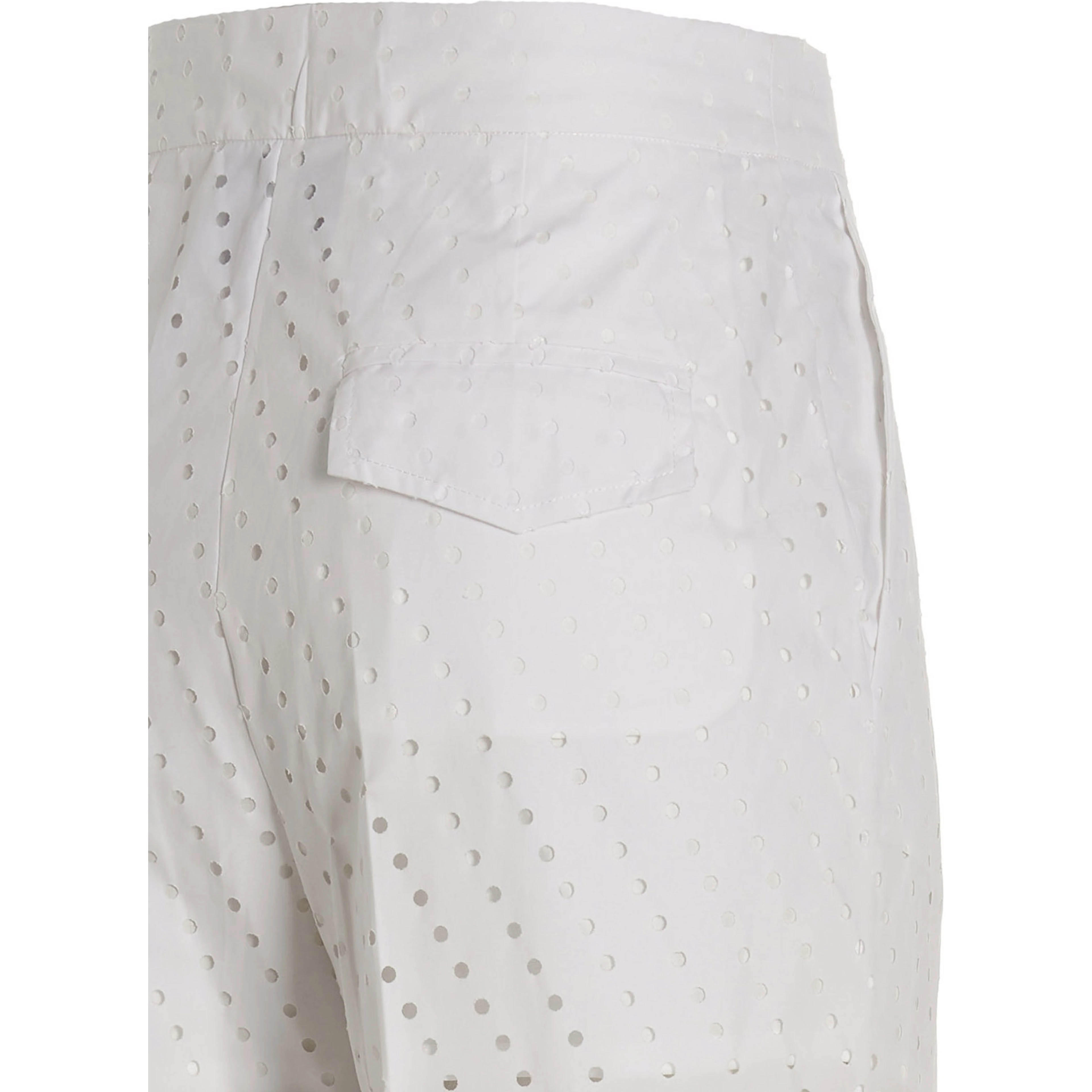 White Cotton Casual Pants