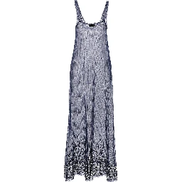 Blue Polyamide Long Dress