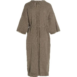 Beige Virgin Wool Long Dress