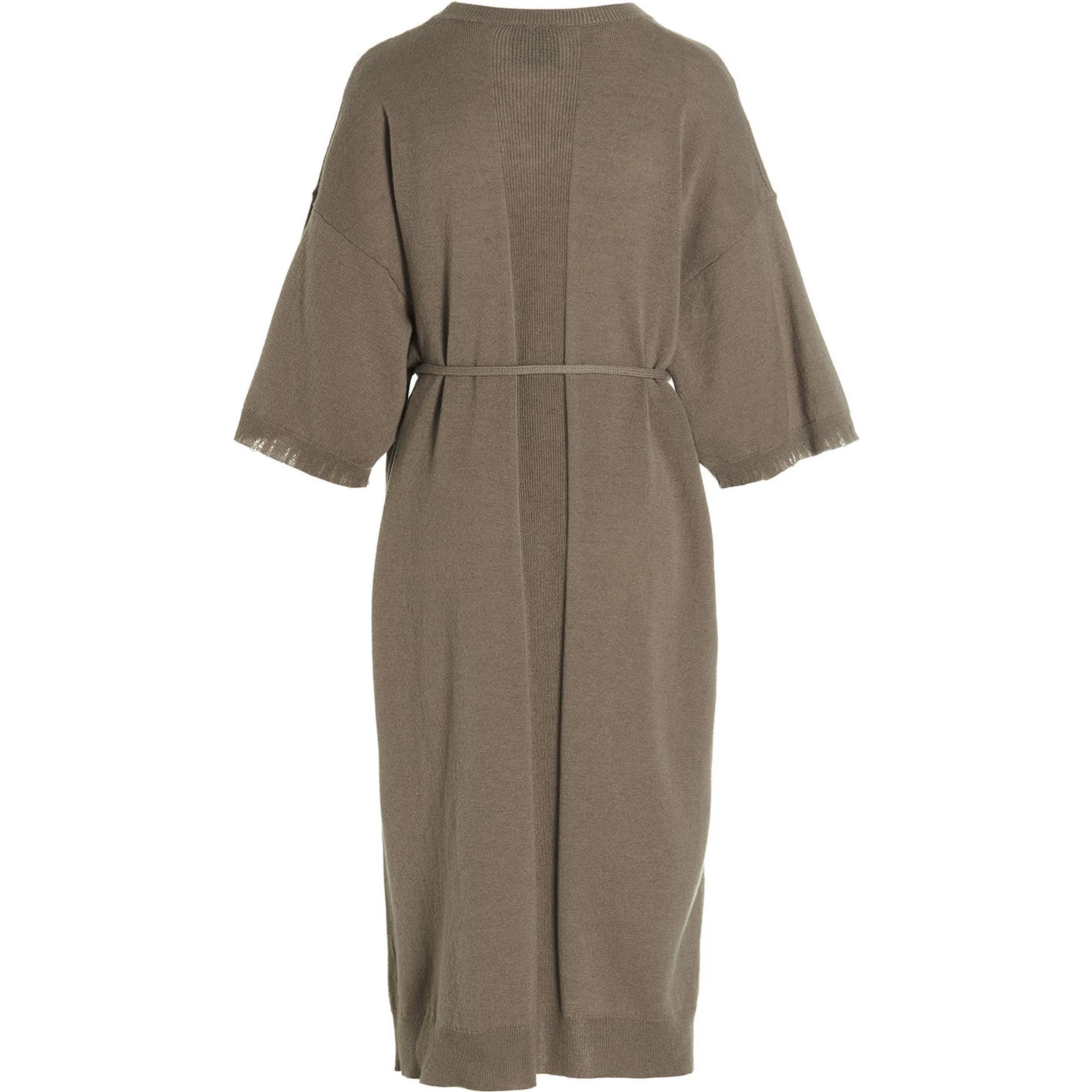 Beige Virgin Wool Long Dress