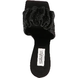 Black Goatskin Stiletto Heel Sandals