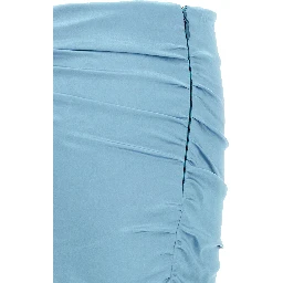 Blue Silk Long Skirt