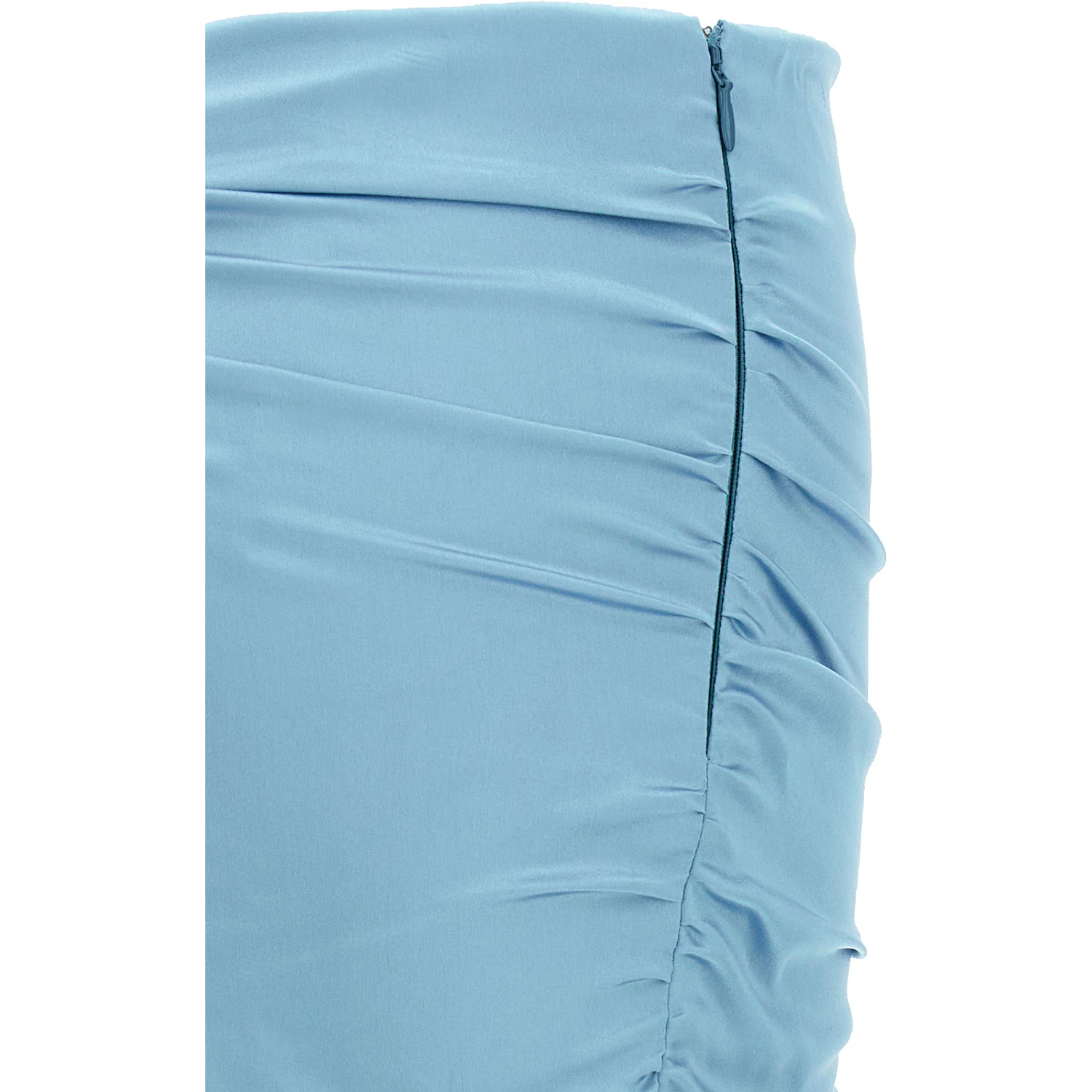 Blue Silk Long Skirt