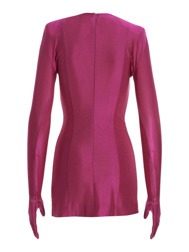 Fuchsia Viscose Short Dress alternative