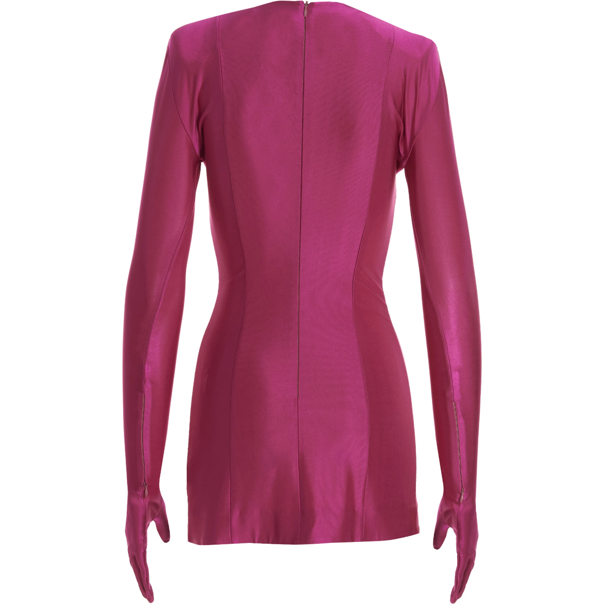 Fuchsia Viscose Short Dress