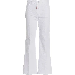 White Cotton Flared Jeans