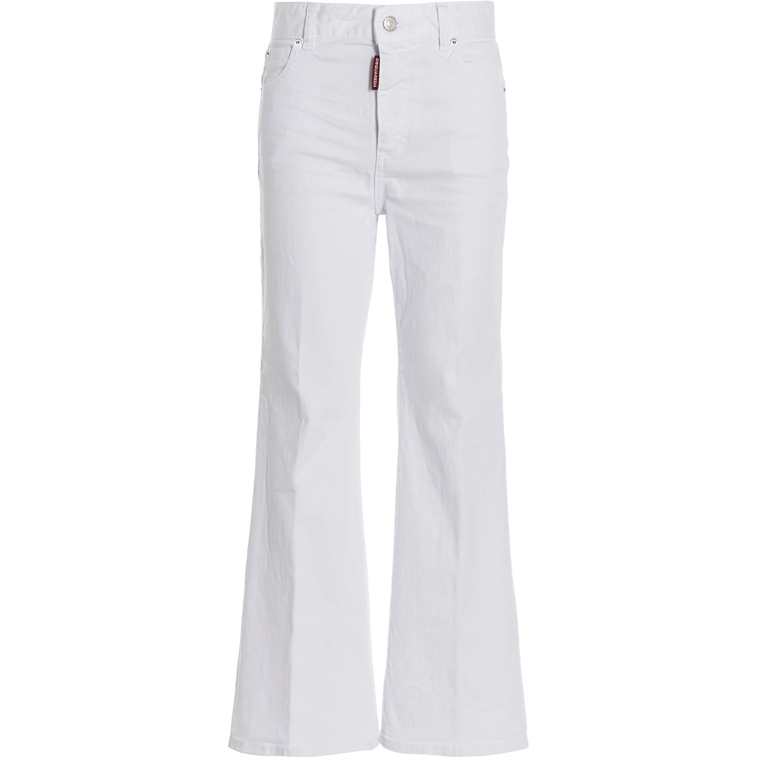 White Cotton Flared Jeans