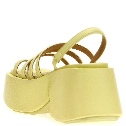 Bicolor Calfskin Stiletto Heel Sandals