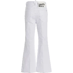 White Cotton Flared Jeans