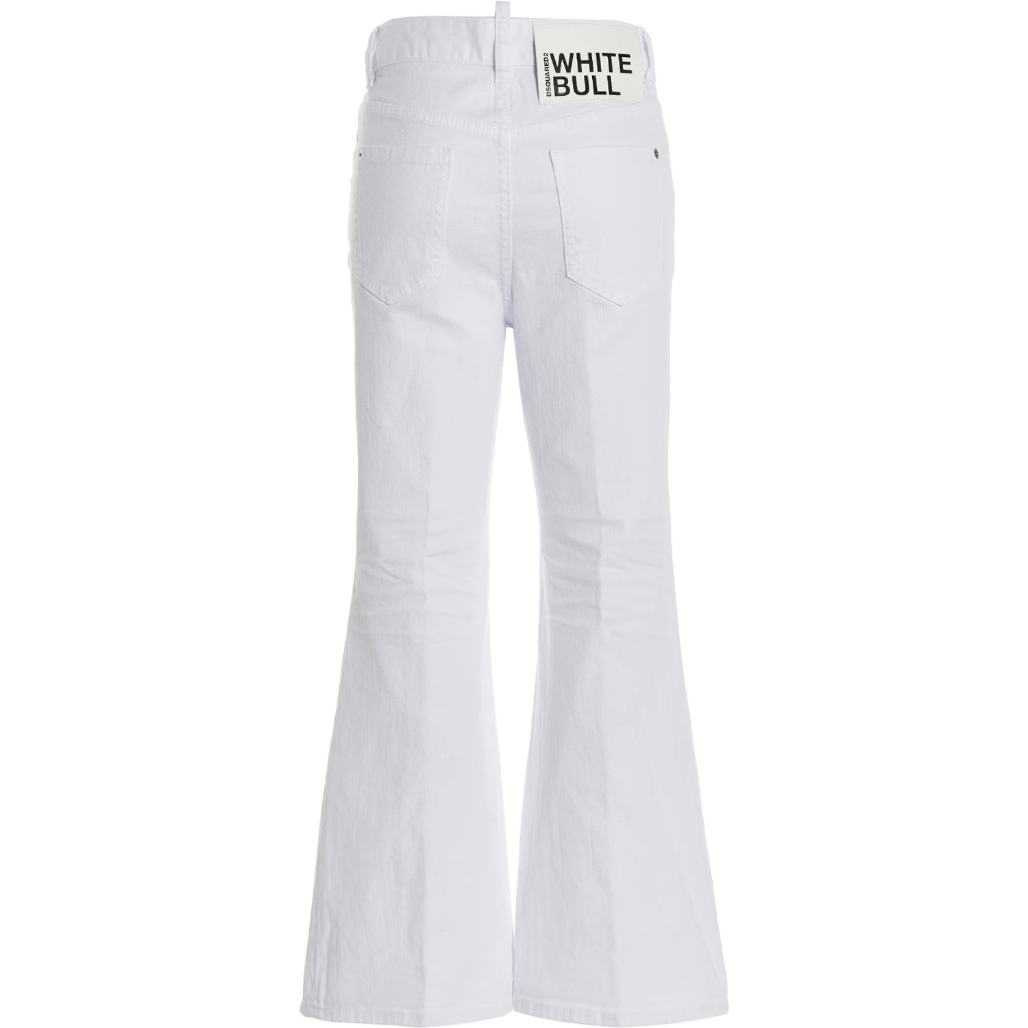 White Cotton Flared Jeans