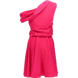 Fuchsia Viscose Short Dress