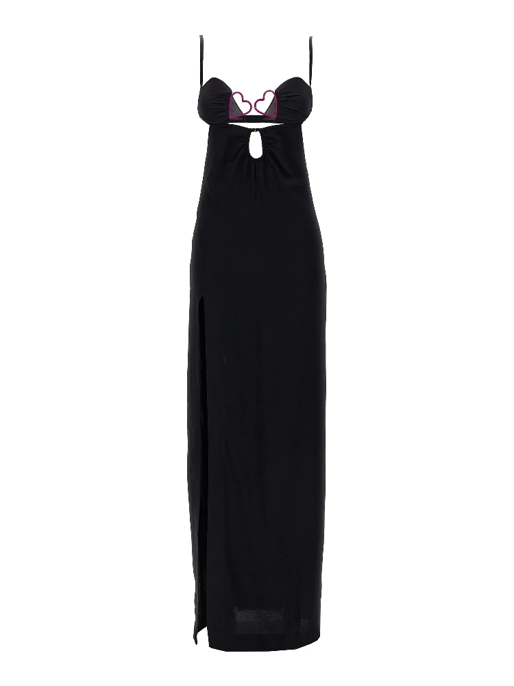 Black Viscose Long Dress
