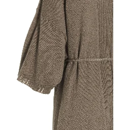 Beige Virgin Wool Long Dress