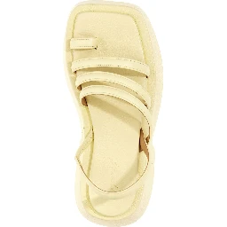 Bicolor Calfskin Stiletto Heel Sandals