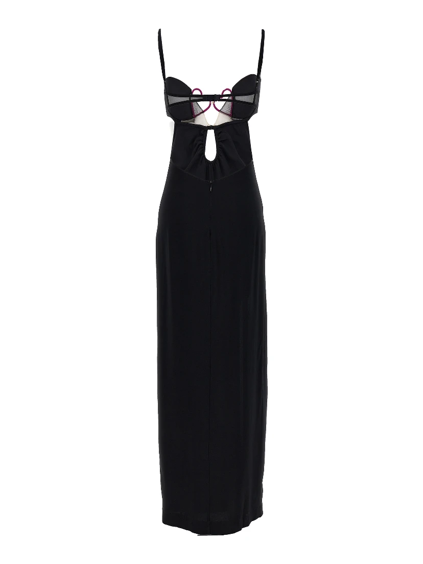 Black Viscose Long Dress