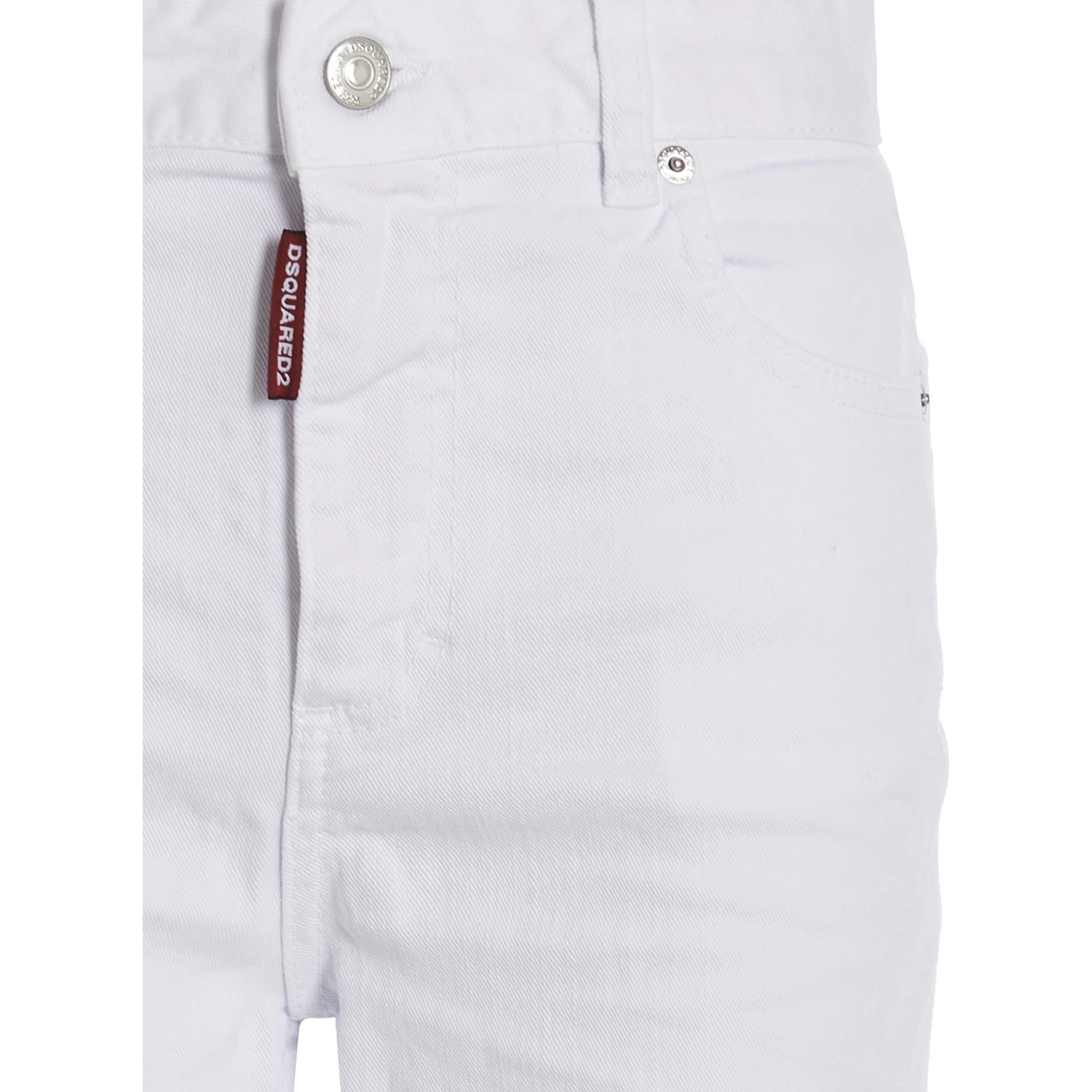 White Cotton Flared Jeans