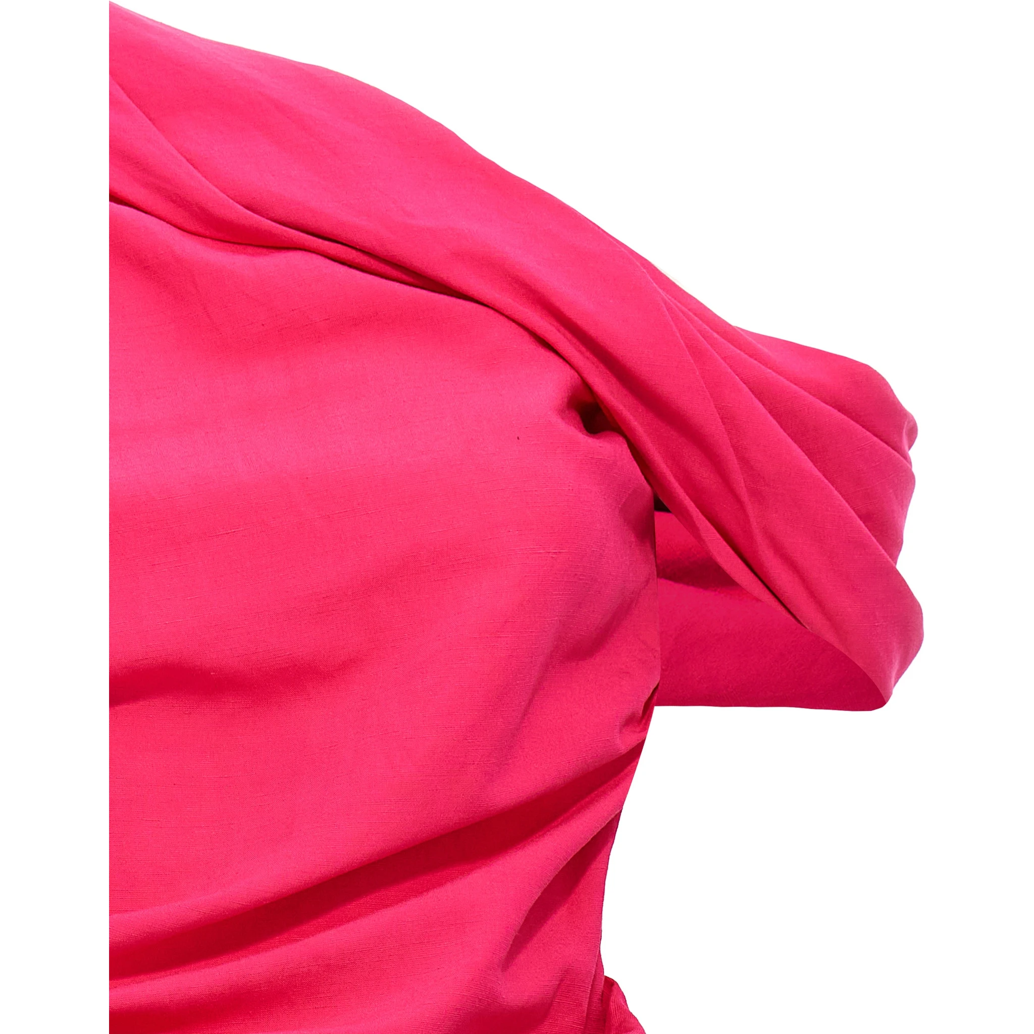 Fuchsia Viscose Short Dress