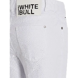 White Cotton Flared Jeans
